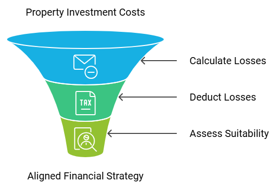 Graphic describing Negative gearing in Australiax Tax