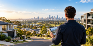 Real Estate Investor Overlooking Cityscape
